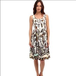 kate spade White Multi-Print Sleeveless Midi Dress